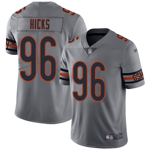 Chicago Bears Limited Silver Men Akiem Hicks Jersey NFL Football #96 Inverted Legend->chicago bears->NFL Jersey